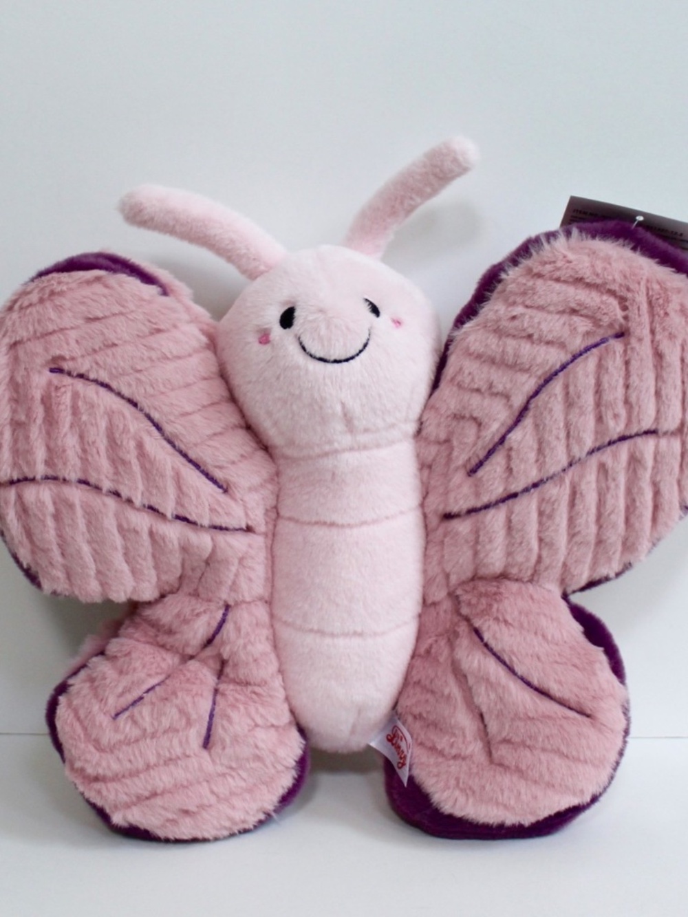 Linzy Toys Pink Purple Butterfly Fuzzy Plush Stuffed Animal 10" NEW